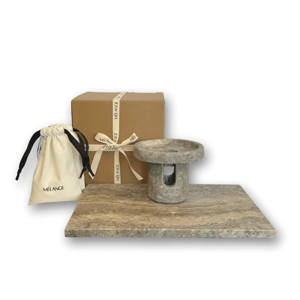 סט טרוונטין אפור כהה